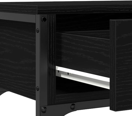 Console Table Wood & Metal Black Oak L72.5xW25xH75cm