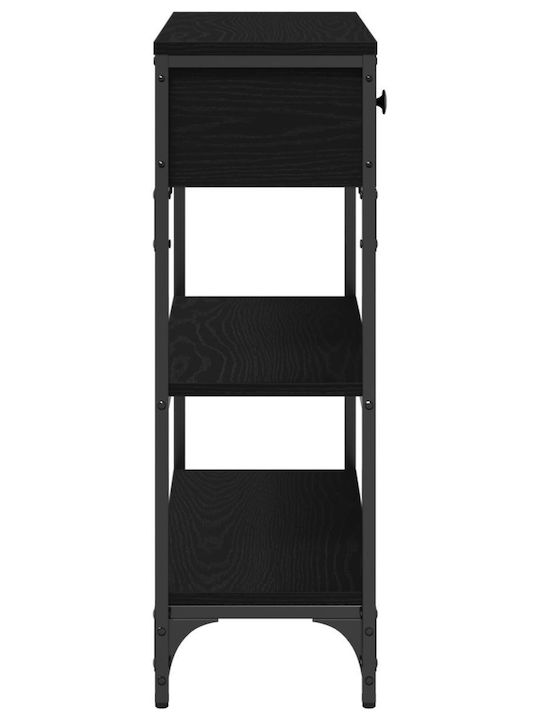 Console Table Wood & Metal Black Oak L72.5xW25xH75cm