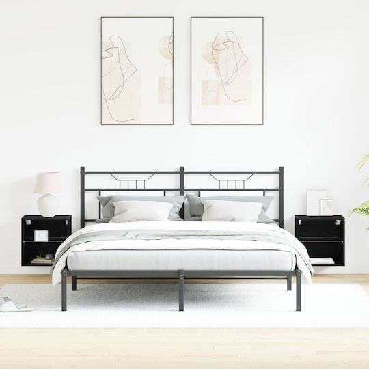 Wooden Bedside Tables Black Oak 2 Pieces 40x28.5x40cm