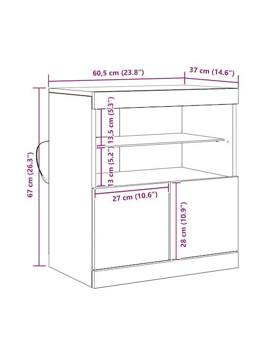 Kabinett Aufbewahrung L60xB37xH67cm