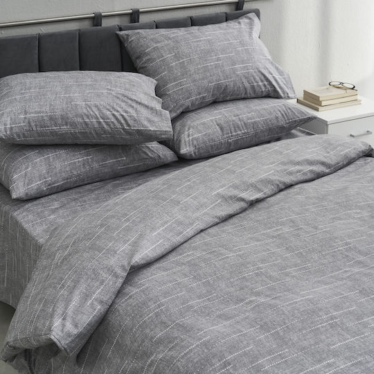Charalambidis Textiles Плик за Завивка Единичен 160x240 Точки Сив