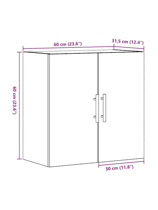 Cabinet Wall Old Wood 60x31.5x60cm