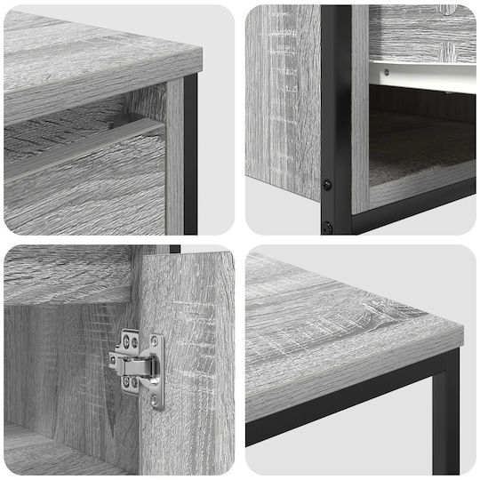 vidaXL Πάγκος με Νιπτήρα Μ90xΒ34.5xΥ60cm Γκρι Σονομά