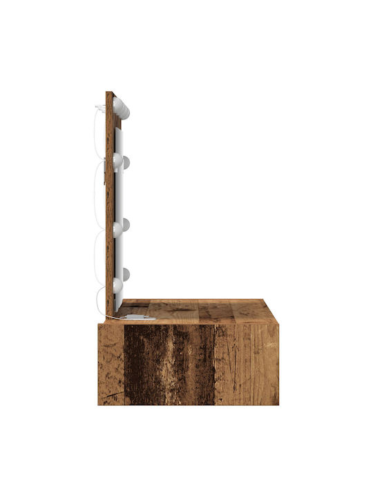Wandmontierte Schminktisch Schlafzimmer Holz Alt Holz mit Spiegel 60x40x70cm
