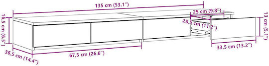 vidaXL Bettkasten aus Holz Oaks 135x36.5x16.5cm