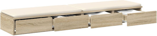 vidaXL Bettkasten aus Holz Sonoma 135x36.5x16.5cm
