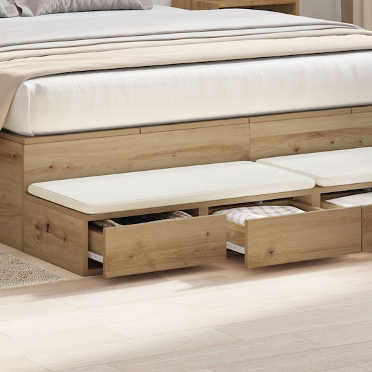 vidaXL Bettkasten aus Holz Oaks 135x36.5x16.5cm