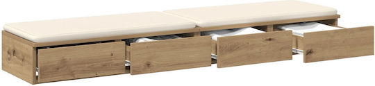 vidaXL Bettkasten aus Holz Oaks 135x36.5x16.5cm