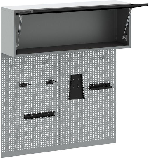 3-Piece Tool Set Vidaxl Wall Board Rack Black Metal Grey
