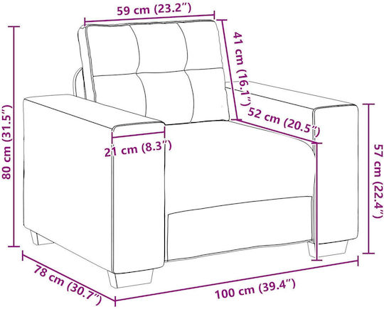 Living Room Furniture Set 3-Seater & 2-Seater & Armchair Red
