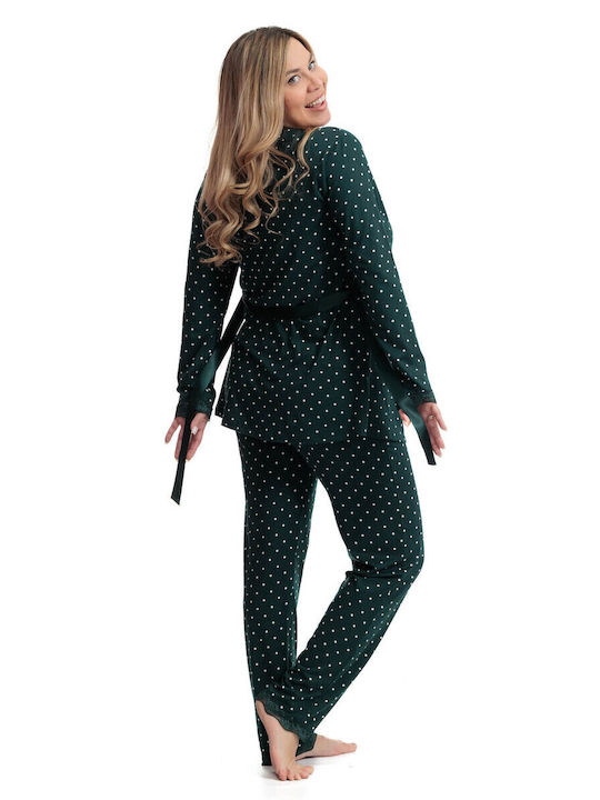 SNC Homewear Καλοκαιρινό Γυναικείο Σετ Πιτζάμας Πράσινο