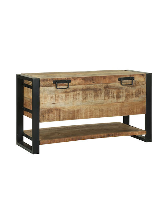 vidaXL Wooden Storage Box with Lid Black 80x35x45cm 1pcs