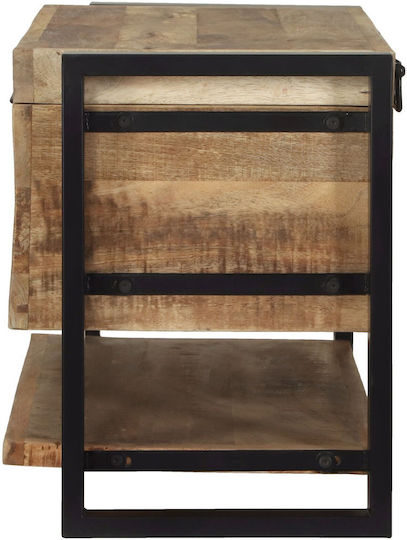 vidaXL Wooden Storage Box with Lid Black 80x35x45cm 1pcs