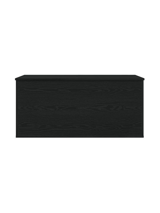 vidaXL Wooden Storage Box with Lid Black 100x42x46cm 1pcs