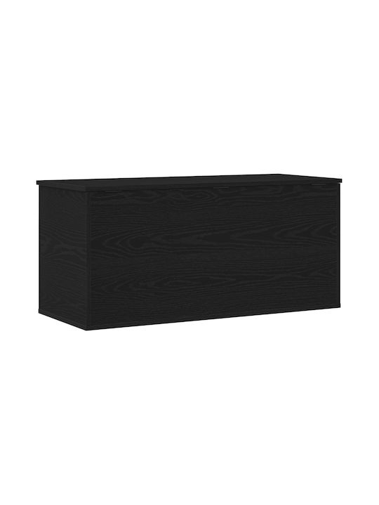 vidaXL Wooden Storage Box with Lid Black 100x42x46cm 1pcs