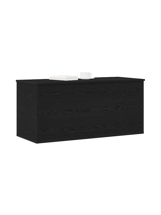 vidaXL Wooden Storage Box with Lid Black 100x42x46cm 1pcs