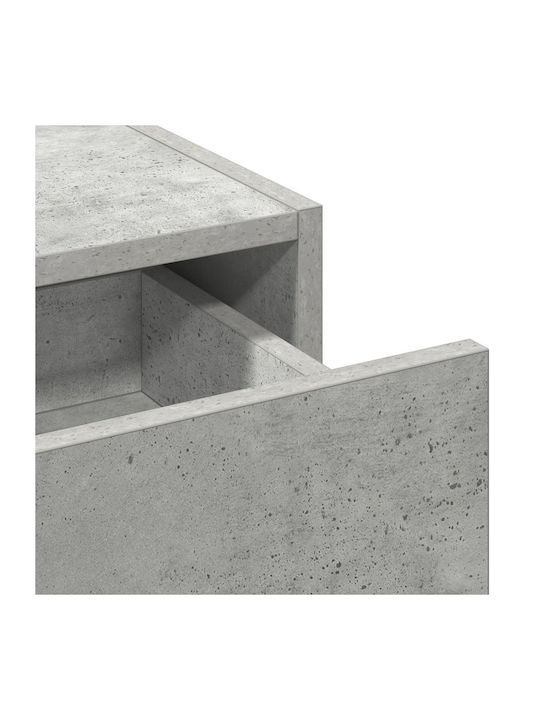 Wandmontage Schminktisch Schlafzimmer Holz Grau Beton mit Spiegel 100x40x70cm