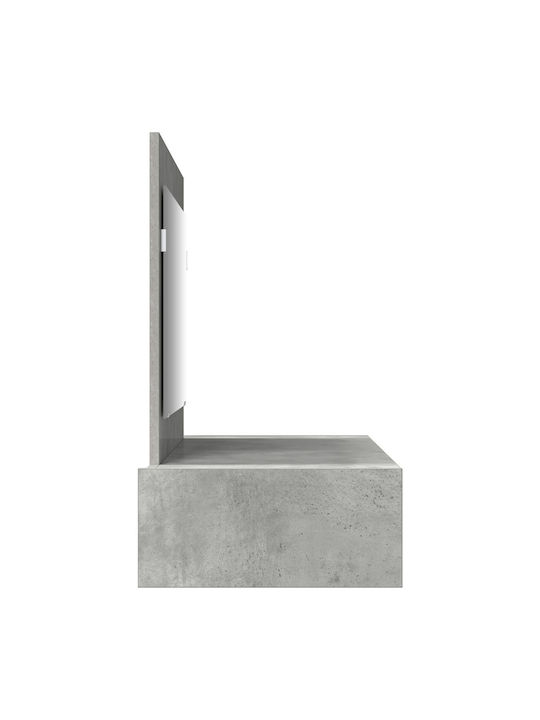Wandmontage Schminktisch Schlafzimmer Holz Grau Beton mit Spiegel 100x40x70cm