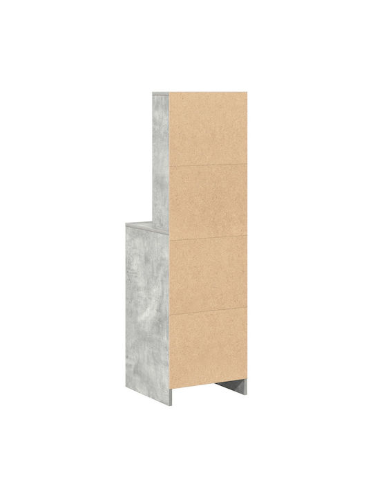 Μπουφές Ξύλινος με Συρτάρια Γκρίου 40x41x135cm