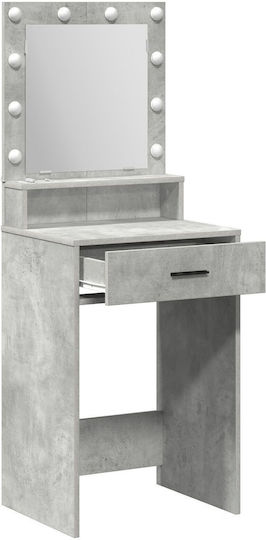 Bodenstehende Schminktisch Schlafzimmer Holz Grau Beton mit Spiegel 50x41x135cm
