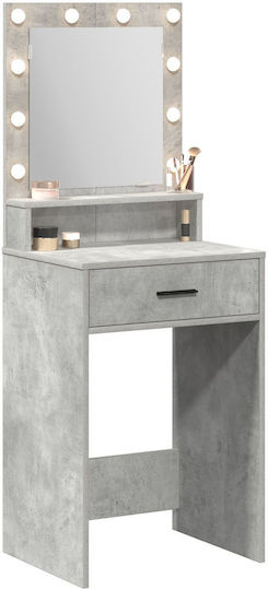 Bodenstehende Schminktisch Schlafzimmer Holz Grau Beton mit Spiegel 50x41x135cm