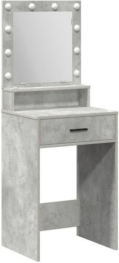 Bodenstehende Schminktisch Schlafzimmer Holz Grau Beton mit Spiegel 50x41x135cm