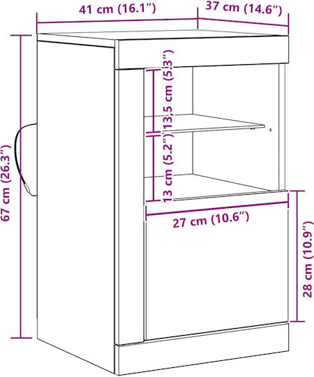 Bufet Black Oak 41x37x67cm