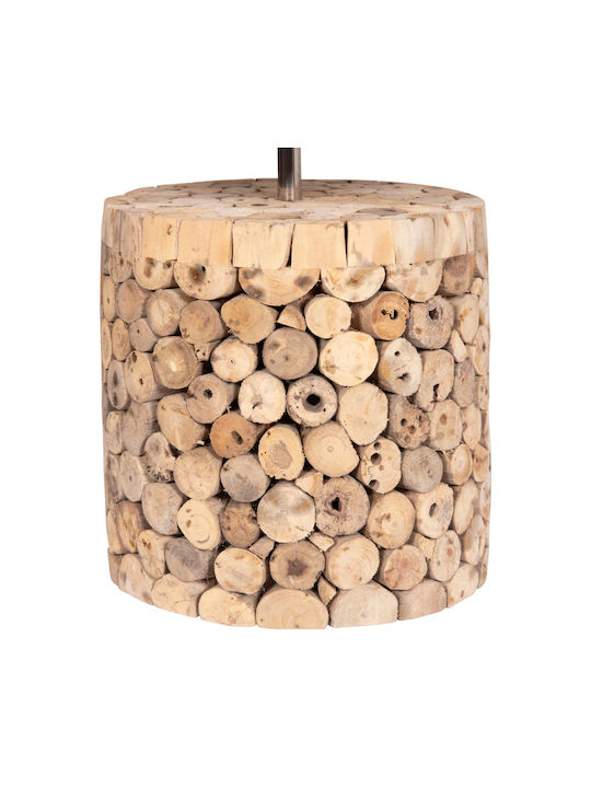 HomeMarkt Twiggy Metal Table Lamp for Socket E27 with Beige Shade and Brown Base