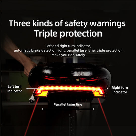 GloboStar 86050 Rechargeable Rear Bicycle Light Wireless LED