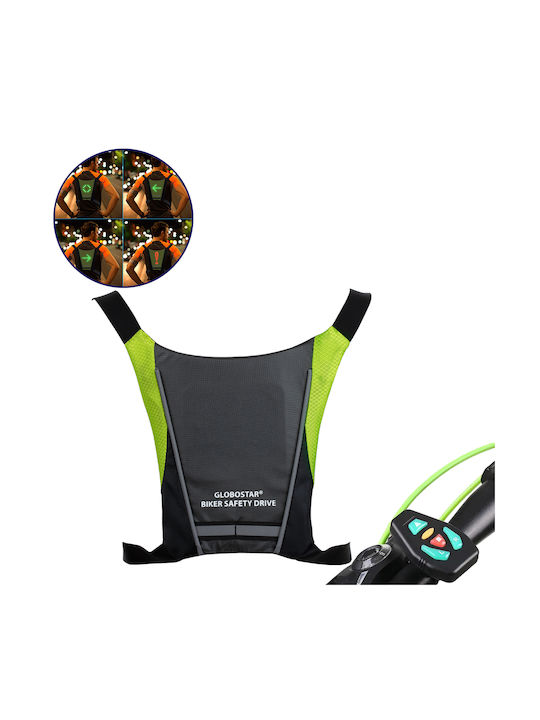 GloboStar Cycling Safety Vest Black με Φωτεινή Σήμανση Led