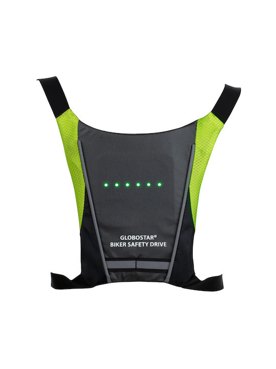 GloboStar Cycling Safety Vest Black με Φωτεινή Σήμανση Led