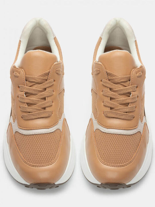 Damen Flatforms Sneakers Beige-dark