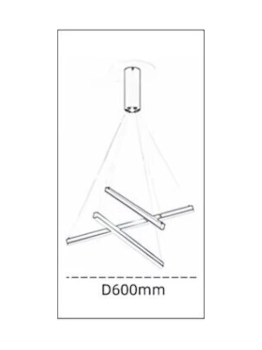 Home Lighting Lustră Negru LED cu Bianco reglabil Lumină 60x16x16cm.