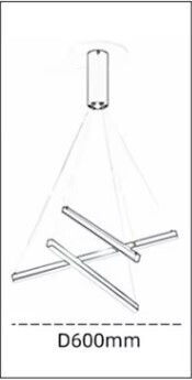 Home Lighting Κρεμαστό Φωτιστικό Μαύρο LED με Ρυθμιζόμενο Λευκό Φως 60x16x16εκ.