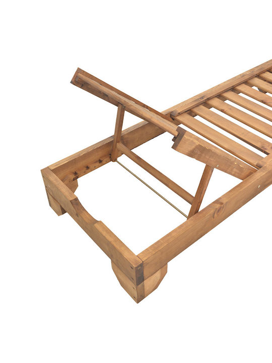 Liegestuhl-Bett Einzel Zalka Holz Beige 66x197x28cm.