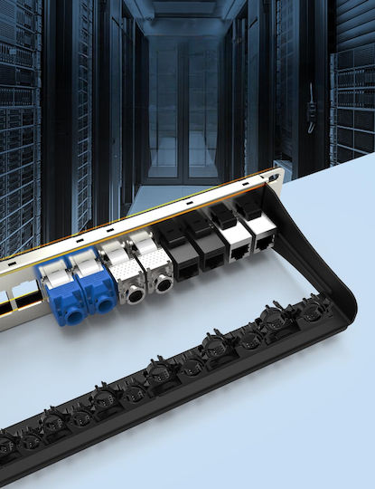 Enmane 12-port Empty Patch Panel Shielded Black