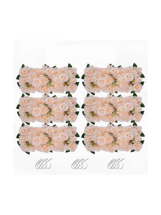 Inweder Set Artificial Rose Bouquets Pink 6 Pieces 52 X 28 X 12 Cm