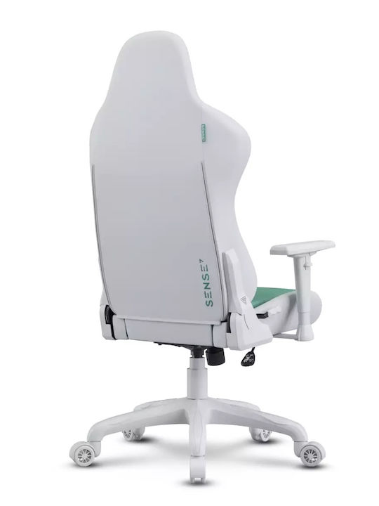 SENSE7 Spellcaster FUKU Artificial Leather Gaming Chair with Adjustable Arms White/Green