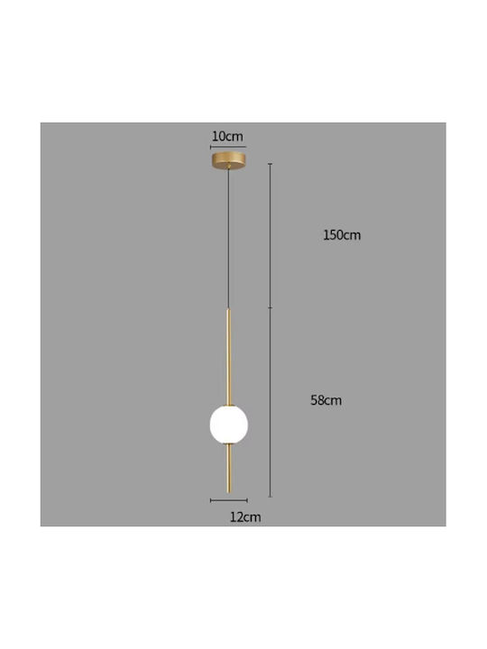 Home Lighting Pendant Light Gold 12x100x100cm