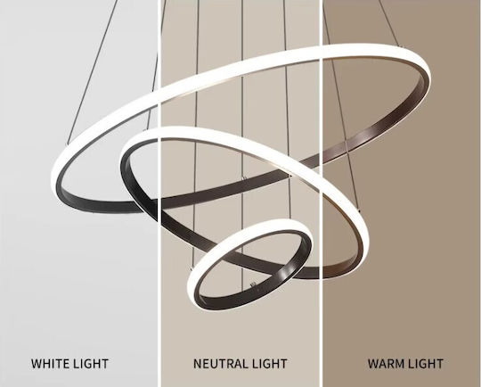 Home Lighting Κρεμαστό Φωτιστικό Μαύρο LED με Ρυθμιζόμενο Λευκό Φως 60x60x100εκ.