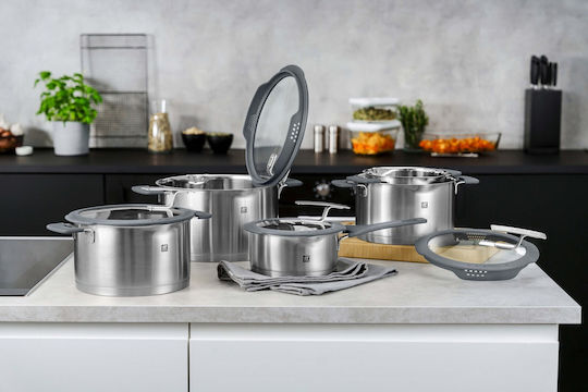 Zwilling J.A. Henckels Комплект Кастрюли От Неръждаема Стомана Сребрист 5 Съда