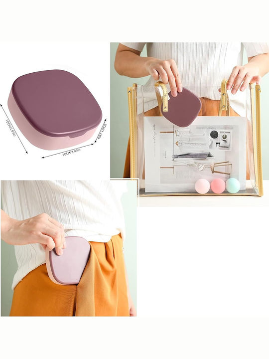 Pink Travel Jewellery Box with Drawer and Mirror 10x10cm