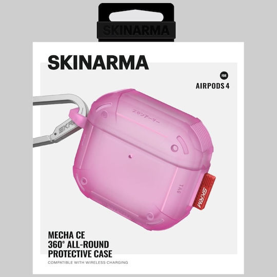 Skinarma Mecha Ce Θήκη Σιλικόνης με Γάντζο σε Φούξια χρώμα για Apple AirPods 4
