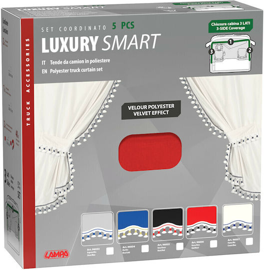 Lampa LKW-Vorhänge Luxus Smart Rot Schwarz Set Lampa 5-teilig L9603.6