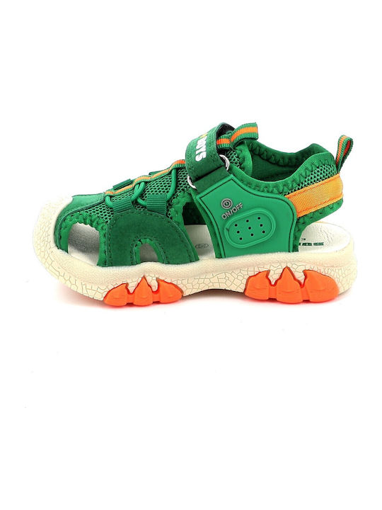 Shoe Sandals T-rex with Velcro & Lights Green