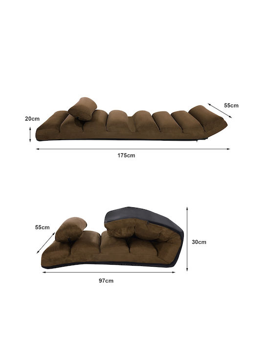Multifunctional Bean Bag Chair Bed Brown 175x55x20cm