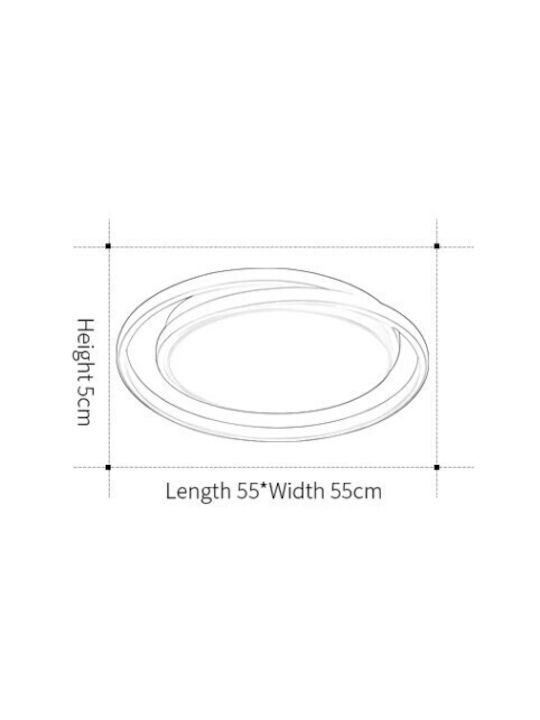 Home Lighting Πλαφονιέρα Οροφής 47εκ. Μαύρη με Ενσωματωμένο LED