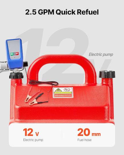 Vevor Fuel Caddy Portable Fuel Tank 16 Gallons Electric Transfer Pump 12v DC