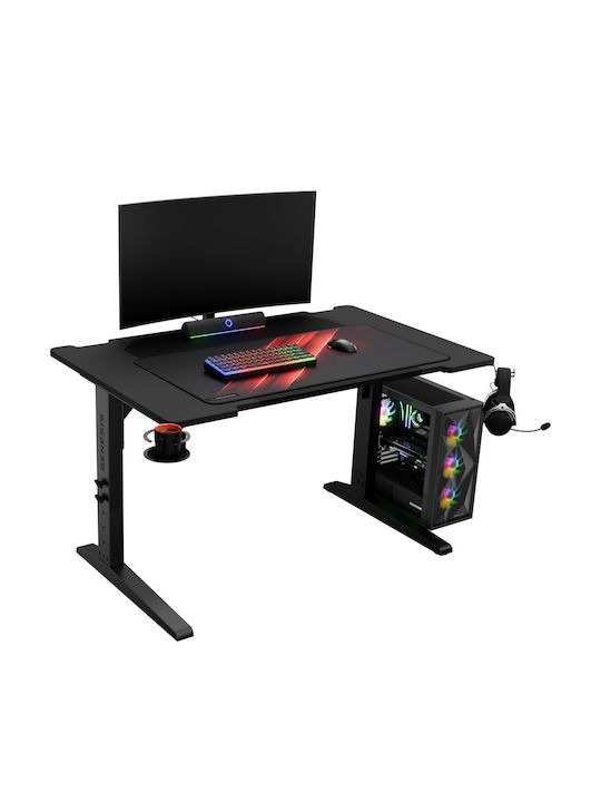 Γραφείο Gaming Holm Modular Ξύλινο Black 120x75x70εκ.