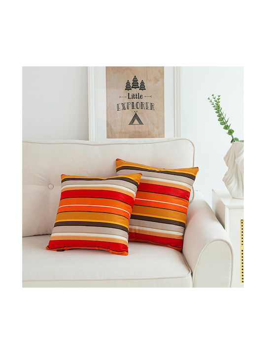 Sofa-Kissen Makimoo Bunte Streifen 2er Set 45x45cm